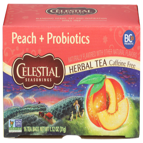 Celestial Seasonings Tea Country Peach + Probiotics - 16BG