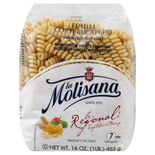 La Molisana Pasta Fusilli Bucati Corti - 16OZ